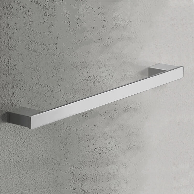 Towel Bar, Gedy 5421-45-13, Square 18 Inch Towel Bar In Polished Chrome